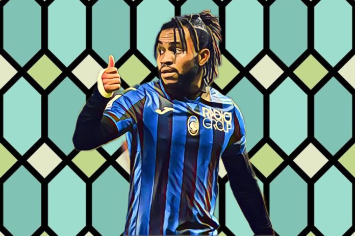 Victor Osimhen celebrates after scoring for Napoli in 2025.